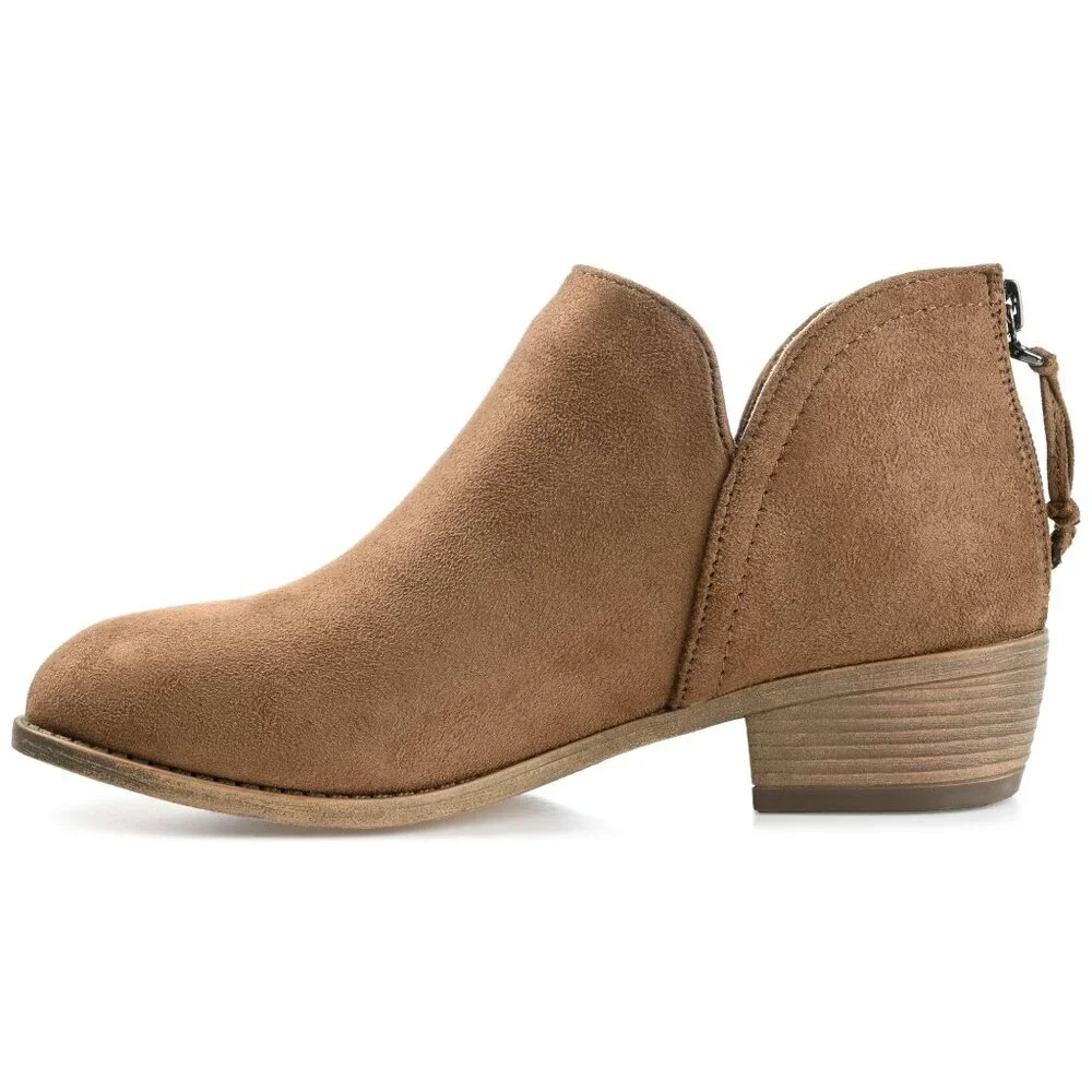 NiB Journee Women's Livvy Slip On Heeled Ankle Boots Taupe Size 6 M $70 RY1430 - Picture 2 of 5